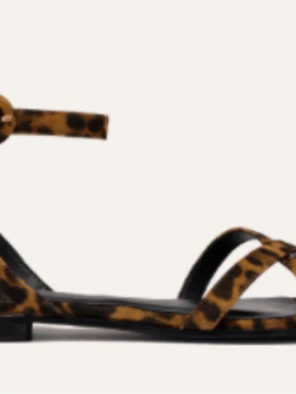 Margaux Leopard Print Strappy Flat Sandals Brown Black EU Sz 39.5 M Quiet Luxury